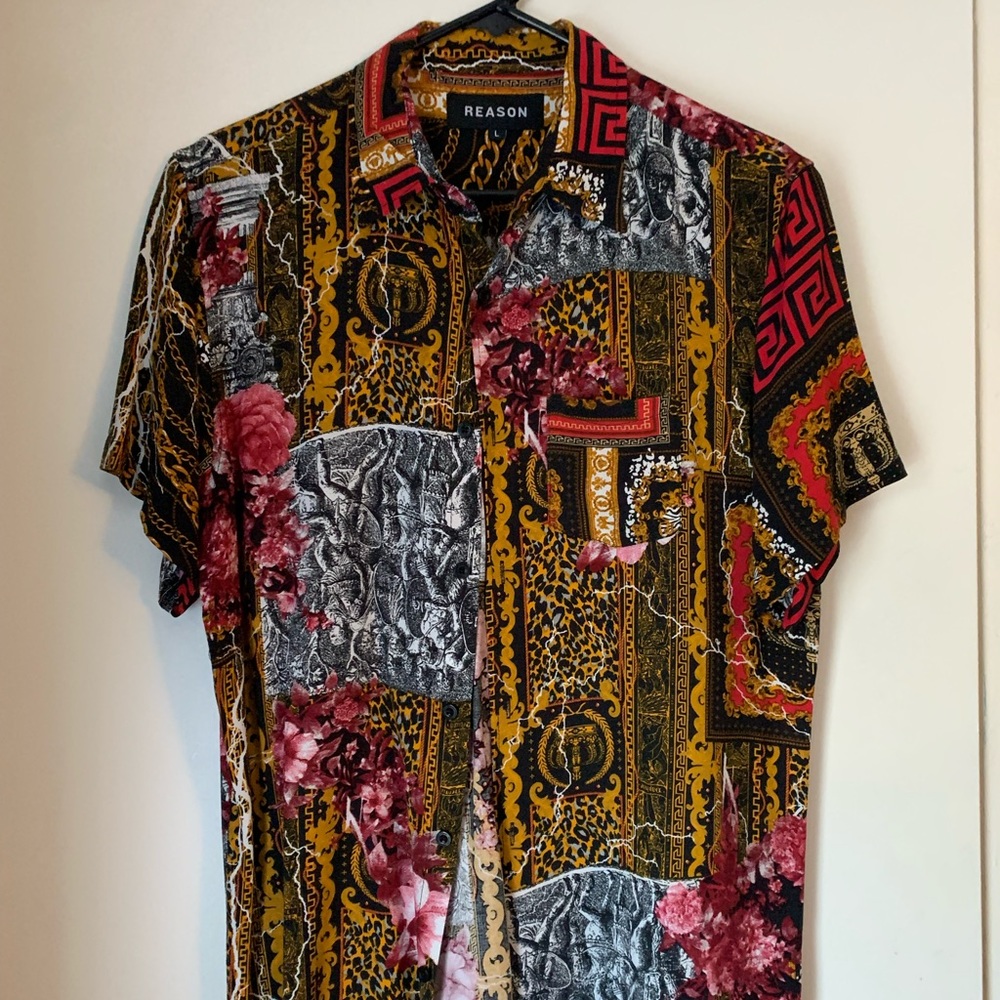 Reason Clothing  Casual Party/Resort Button-down Shirt Size L